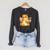 Capybara Reading a Book With Bubble Tea Raglan Sleeve Sweatshirt Dark Grey Heather