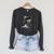 Cat Art Book Cat Motif Flowers Cat Raglan Sleeve Sweatshirt Dark Grey Heather
