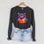 Cat Book Shirt Colorful Cat Reading Book Raglan Sleeve Sweatshirt Dark Grey Heather