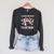 I Closed My Book Book Reader Cute Fox Book Lover Comfort Colors Crop Top Raglan Sleeve Sweatshirt Dark Grey Heather