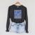 Coquette Book Lover Preppy Blue Stripes Bookworm Reading Raglan Sleeve Sweatshirt Dark Grey Heather
