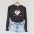 Coquette Reading Book Love Pink Bow Bookish Mom & Daughter Raglan Sleeve Sweatshirt Dark Grey Heather