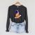 Cute Astronaut Read A Book Raglan Sleeve Sweatshirt Dark Grey Heather