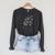 Cute Dandelion Books And School Tools Flower Raglan Sleeve Sweatshirt Dark Grey Heather