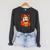 Cute Ghost Reading Book Autumn Pumpkins Cat Coffee Halloween Raglan Sleeve Sweatshirt Dark Grey Heather