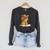 Cute Girl Open Book Reading Book Lover Graphic Round Glasses Raglan Sleeve Sweatshirt Dark Grey Heather
