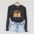 Cute Kawaii Border Collie Dog Books Flowers Raglan Sleeve Sweatshirt Dark Grey Heather