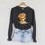 Cute Lion Cub Reading Book With Headwrap Raglan Sleeve Sweatshirt Dark Grey Heather