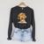 Cute Puppy Reading Dog Book Lover Animal Graphic Small Open Raglan Sleeve Sweatshirt Dark Grey Heather