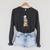 Cute Reading Penguin Women's Tops Book Lovers Raglan Sleeve Sweatshirt Dark Grey Heather