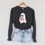 Cute Retro Reading Book Library Ghost Costume Raglan Sleeve Sweatshirt Dark Grey Heather