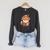 Cute Shiba Inu Mushroom Hat Reading Book Art Raglan Sleeve Sweatshirt Dark Grey Heather