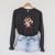 Cute Wizard Owl Reading Book Magic Candle Raglan Sleeve Sweatshirt Dark Grey Heather
