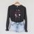 DC Comics Harley Quinn With Textbook Collage Raglan Sleeve Sweatshirt Dark Grey Heather
