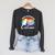 Easily Distracted By Cats And Books – Retro Sunset Rainbow Raglan Sleeve Sweatshirt Dark Grey Heather