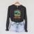 Easily Distracted By Dholes & Books Retro Wild Dogs Lover Raglan Sleeve Sweatshirt Dark Grey Heather
