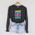Easily Distracted By Dogs & Books Kawaii Dog & Book Lover Raglan Sleeve Sweatshirt Dark Grey Heather