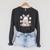 Easter Bunny Reading Book Cute Pastel Eggs Raglan Sleeve Sweatshirt Dark Grey Heather