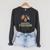 Education Is Freedom Woman Afro Books Reading Raglan Sleeve Sweatshirt Dark Grey Heather