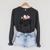 Floral Flowers I Closed My Book To Be Here Raglan Sleeve Sweatshirt Dark Grey Heather
