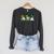 Gnomes Reading Books Teacher St Patricks Day Shamrock Irish Raglan Sleeve Sweatshirt Dark Grey Heather