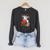 Goat Reading Book Graphic With Floral Raglan Sleeve Sweatshirt Dark Grey Heather