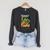 Halloween Horror Vintage Monster Comic Book Retro Scary Raglan Sleeve Sweatshirt Dark Grey Heather