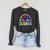 I'm With The Banned Books Retro Tie Dye Wildflowers Raglan Sleeve Sweatshirt Dark Grey Heather