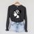 Just a Girl Who Loves Books Reading Silhouette Graphic Raglan Sleeve Sweatshirt Dark Grey Heather