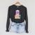 Kawaii Pastel Goth Cute Hot Chocolate Book Lover Anime Art Raglan Sleeve Sweatshirt Dark Grey Heather