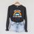 Take A Look It's In A Book Rainbow Reading Literary Raglan Sleeve Sweatshirt Dark Grey Heather