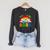 Take A Look It's In A Book Retro Groovy Reading Books Lovers Raglan Sleeve Sweatshirt Dark Grey Heather