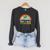 Take A Look It's A Book Retro Rainbow T-Shirt Raglan Sleeve Sweatshirt Dark Grey Heather