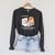 Love Reading Books And Pomeranian Dog Watercolor Art Raglan Sleeve Sweatshirt Dark Grey Heather