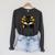 Mystic Cat With Spell Book Candle Flowers Witchcore Men Women Kids Raglan Sleeve Sweatshirt Dark Grey Heather