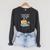 Orange Cat Reading Book 67 Six Seven Meme Raglan Sleeve Sweatshirt Dark Grey Heather