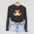 Orange Cat Reading Book Flowers Raglan Sleeve Sweatshirt Dark Grey Heather