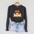 Owl Book Literature Book Reading Raglan Sleeve Sweatshirt Dark Grey Heather