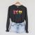 Peace Love Books Reader Librarian Library Book Raglan Sleeve Sweatshirt Dark Grey Heather