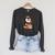 Penguin Reading Book Graphic Penguin With Book Floral Raglan Sleeve Sweatshirt Dark Grey Heather