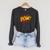 POW Comic Book Font Action Hero BAM BANG BOOM POW Raglan Sleeve Sweatshirt Dark Grey Heather