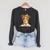 Puppy Open Book Reading Dog Lover Graphic Portrait Round Raglan Sleeve Sweatshirt Dark Grey Heather