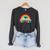 Rainbow Colors First Grade Squad Reading Book Graphic Raglan Sleeve Sweatshirt Dark Grey Heather