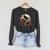 Raven Reading Book Occult Crow Raglan Sleeve Sweatshirt Dark Grey Heather
