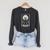 The Reader Tarot Card Books Skeleton Reading Book Raglan Sleeve Sweatshirt Dark Grey Heather