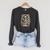 The Reader Tarot Card Skeleton Reading Book Raglan Sleeve Sweatshirt Dark Grey Heather