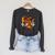 Squirrel Reading Book Cute Forest Animal Raglan Sleeve Sweatshirt Dark Grey Heather