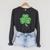 St Patricks Day Bookworm Shamrock Book Lover Raglan Sleeve Sweatshirt Dark Grey Heather