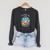Tie-Dye Messy Bun Skull I Like My Books Spicy & My Coffee Raglan Sleeve Sweatshirt Dark Grey Heather