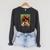 History Month Black Afro Girl Women Book Lovers Floral Raglan Sleeve Sweatshirt Dark Grey Heather